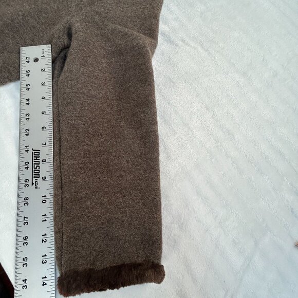 Geiger Collections Womens Brown Pure Wool Fur Trim Cardigan Sweater Coat Size 40 - Picture 13 of 13